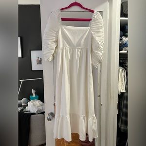 White Few Moda Structured Sleeve Bonnie Dress